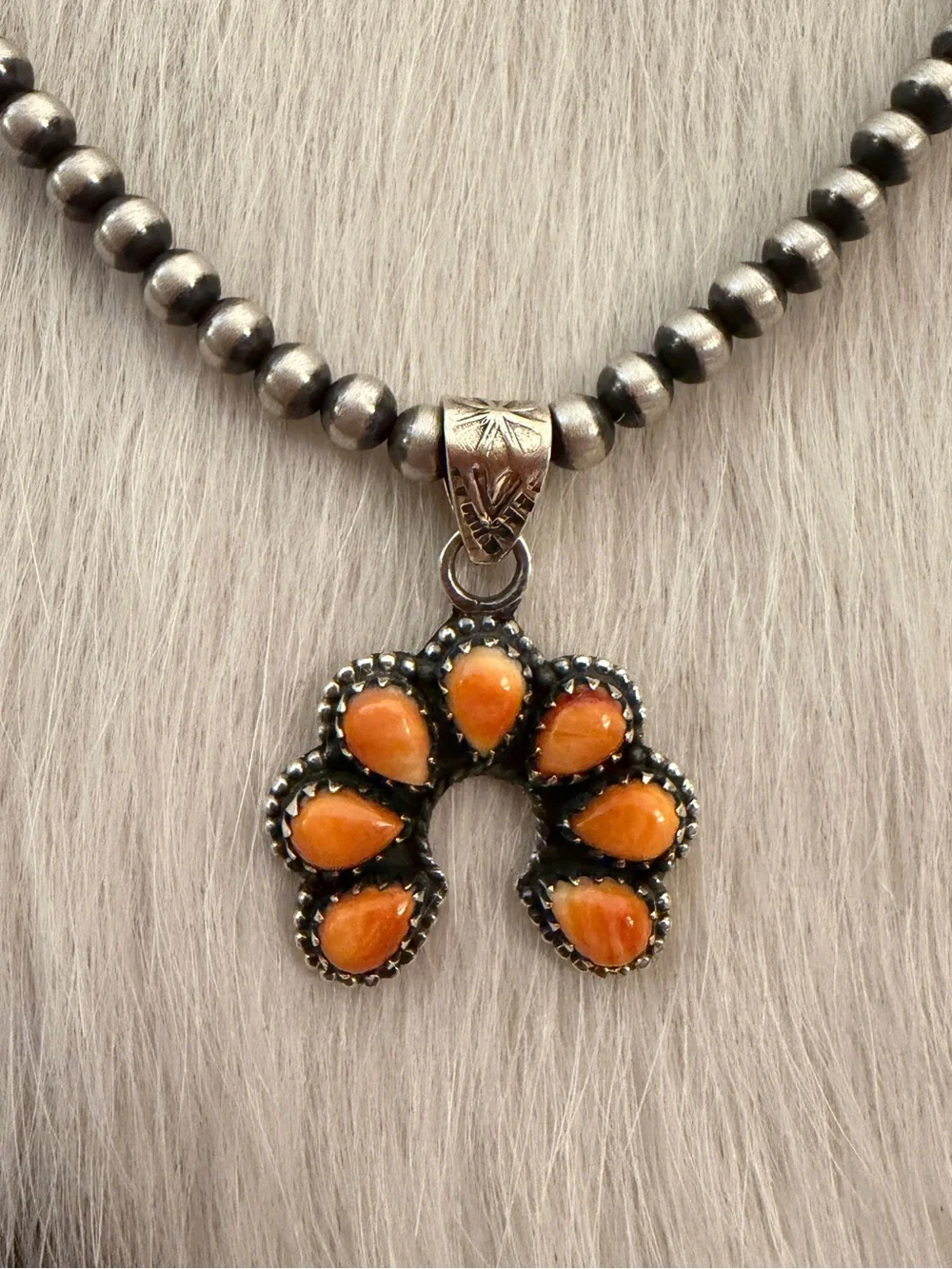 ❤️ Spiny Oyster Navajo Style Decorative NAJA Sterling Silver Pendant 1.39”L - Picture 5 of 12
